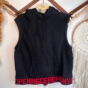 Opening Ceremony Black Red Hoodie Vest